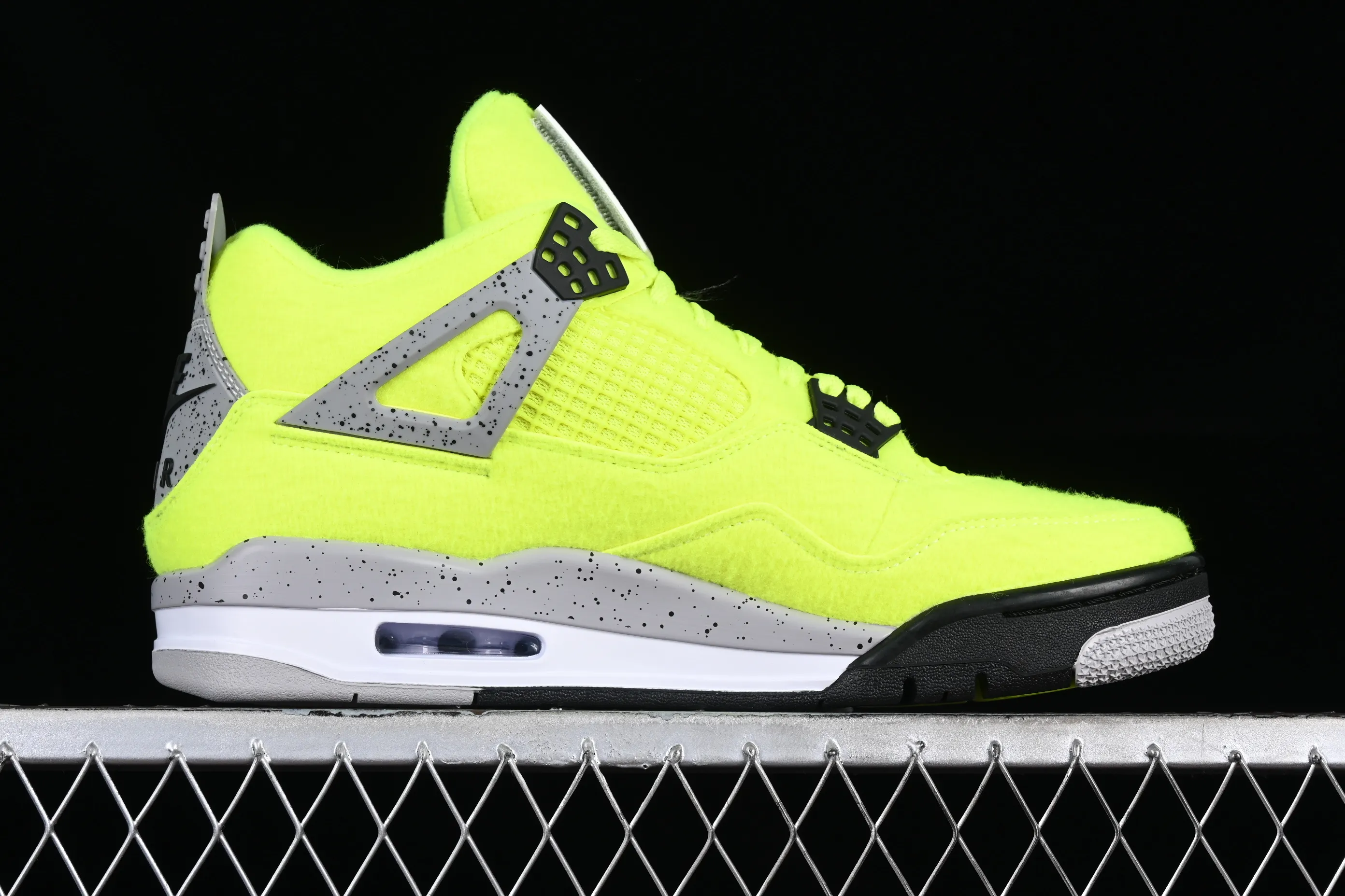 All categories Air Jordan Jordan series basketball shoes Air Jordan 4 Air Jordan 4 Retro "Bred Reimagined" AJ4 Joe 4 fluorescent yellow tennis felt upper DV6773-700